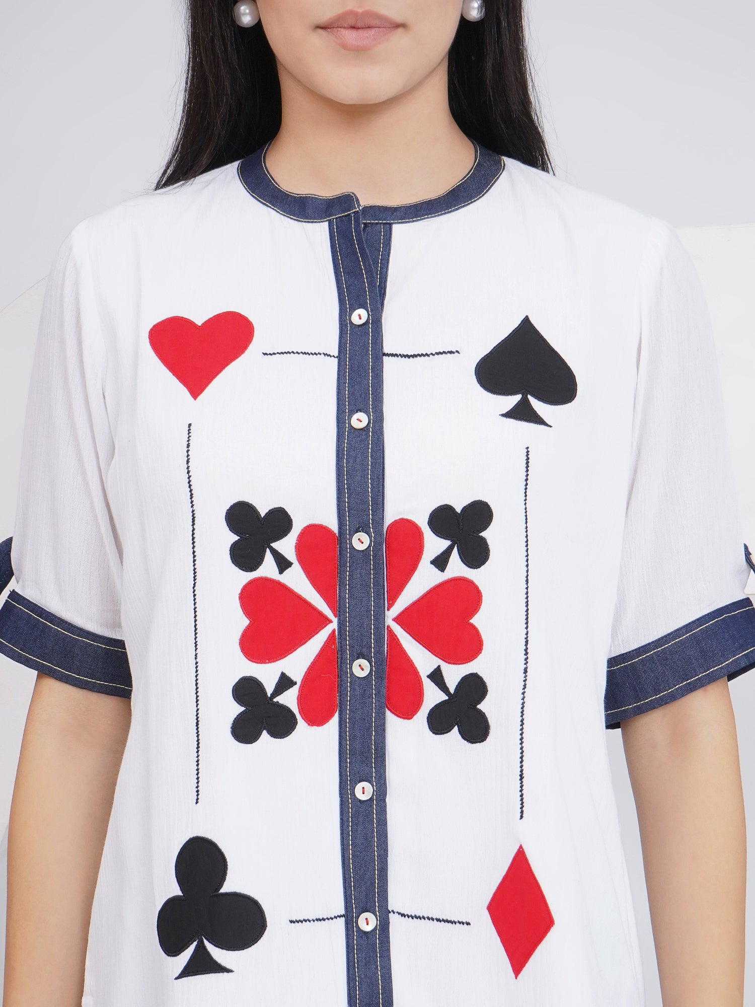 Ethnic White White embroidered shirt with afghani pants