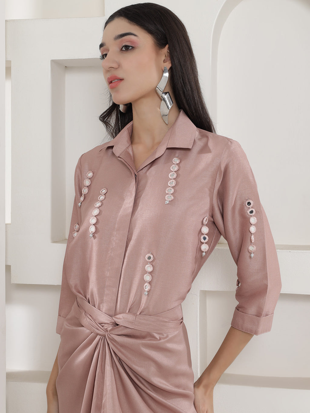 Rose Gold Tie Knot Skirt Set