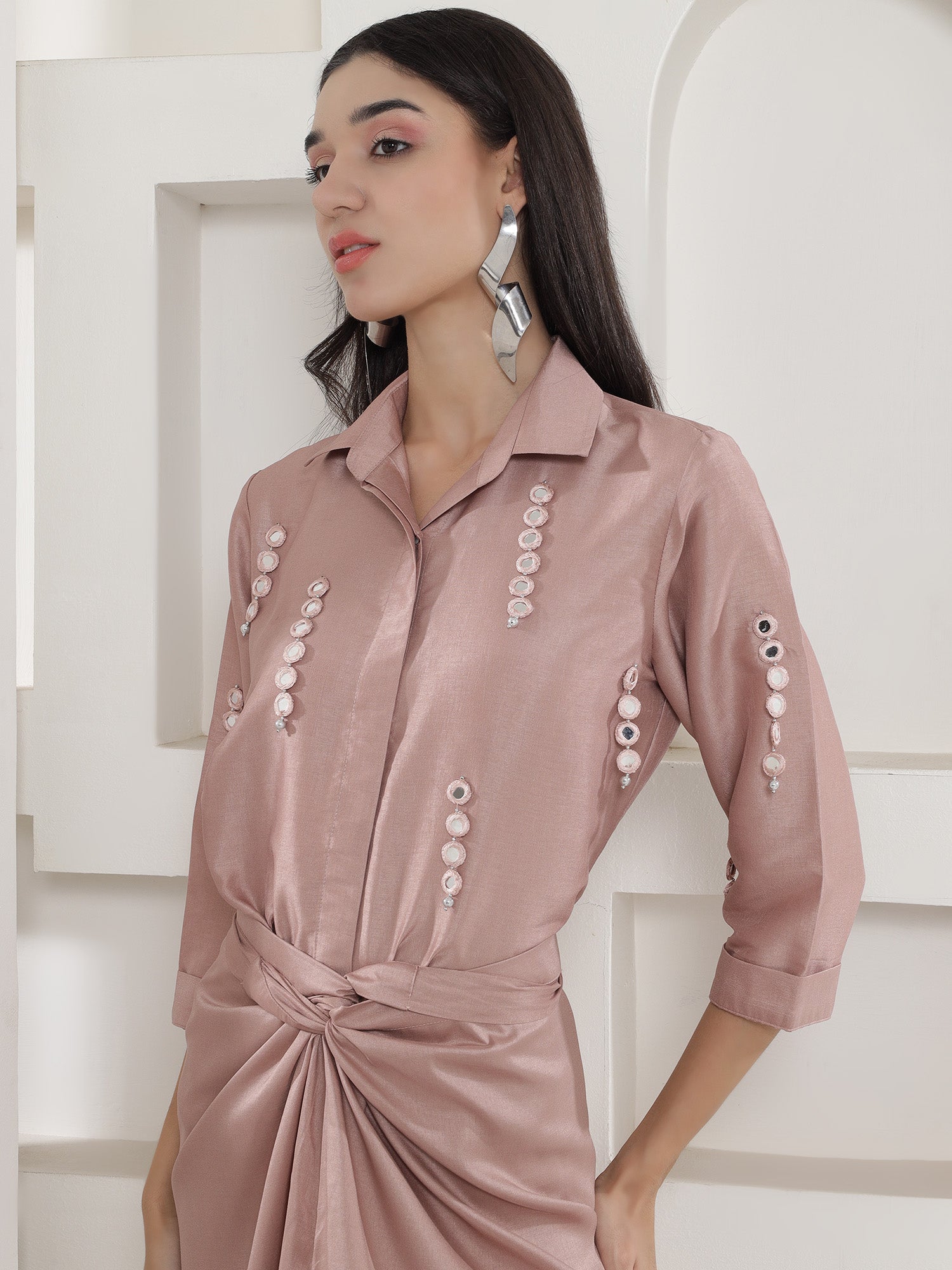 Rose Gold Tie Knot Skirt Set