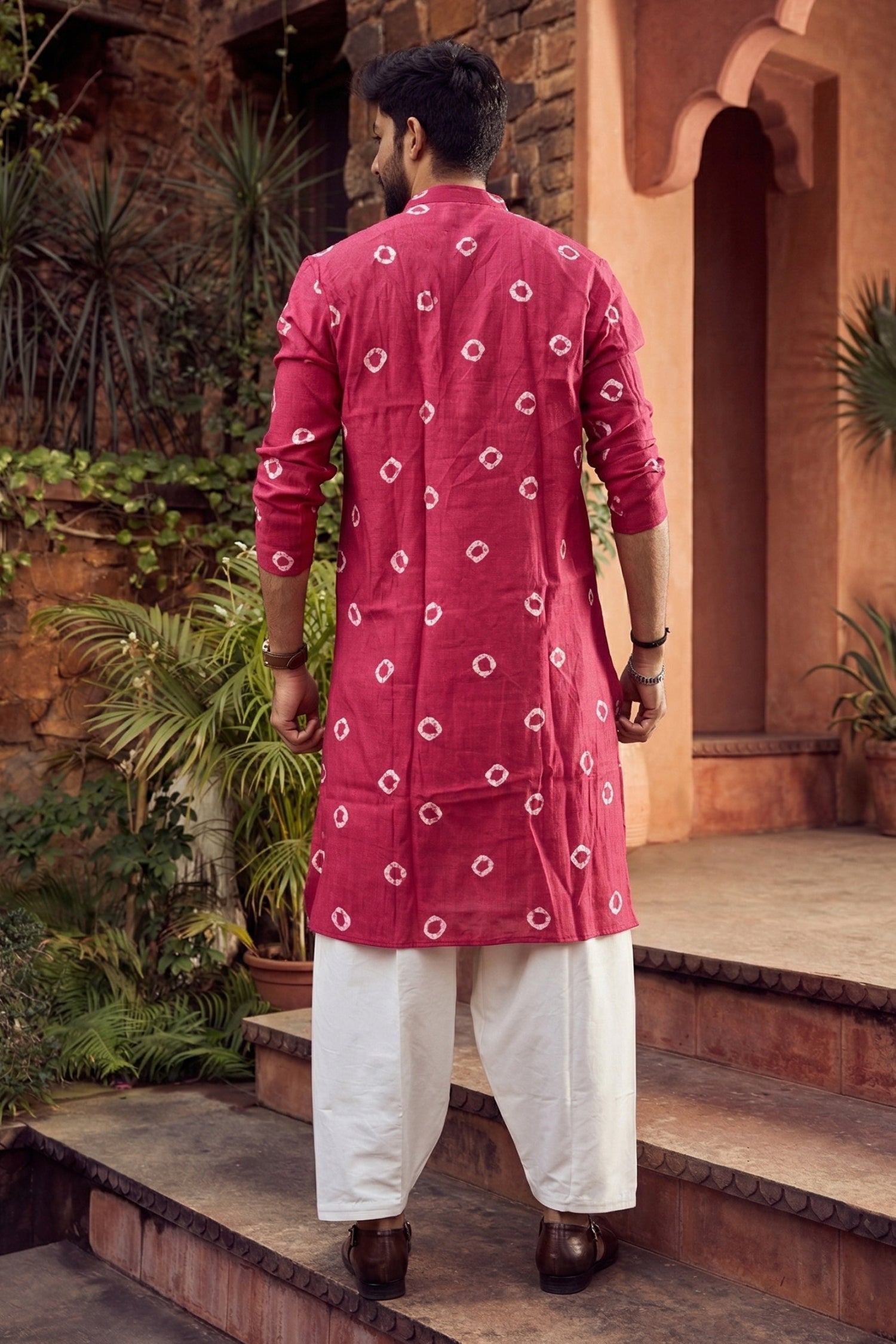 Men's Viscose  Cream Designer Printed Kurta with payjama