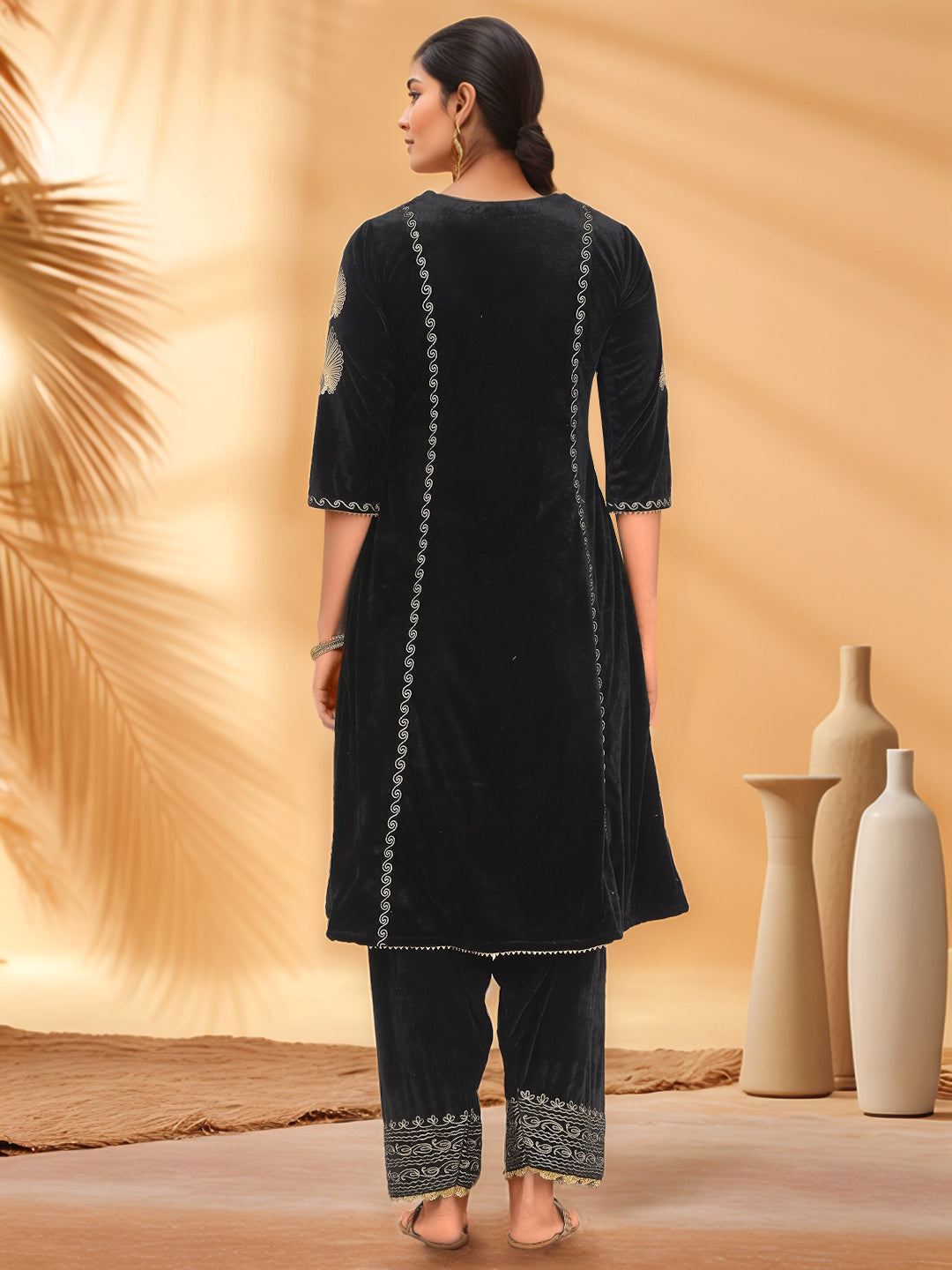 Women Black Velvet Salwar set