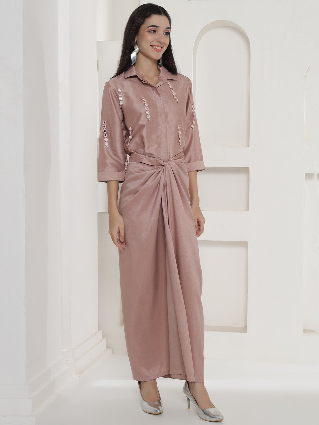 Rose Gold Tie Knot Skirt Set