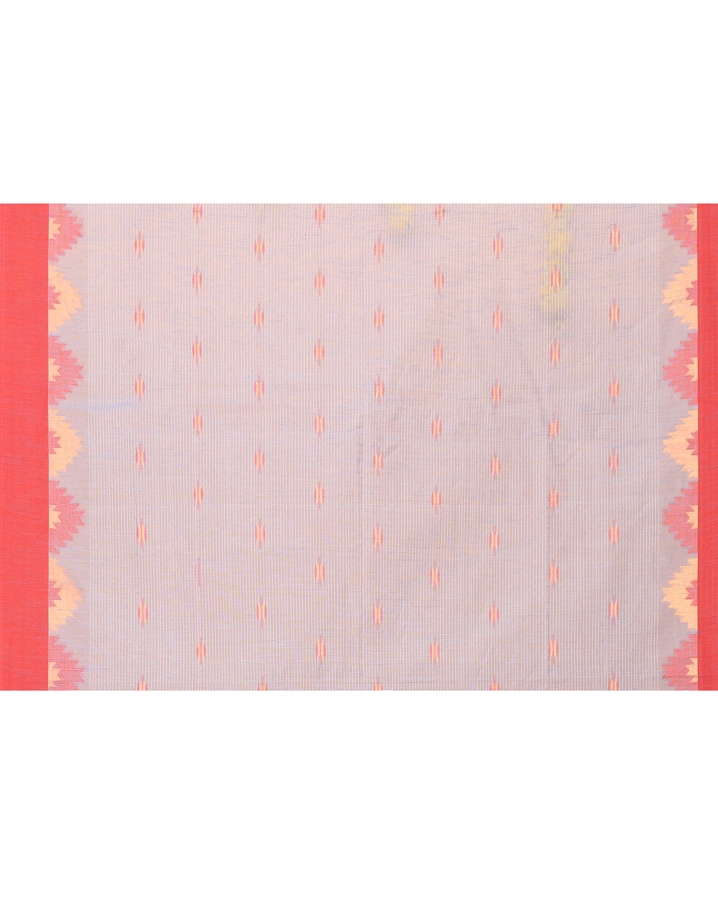 Women Cotton Blend Sky Blue Woven  Saree