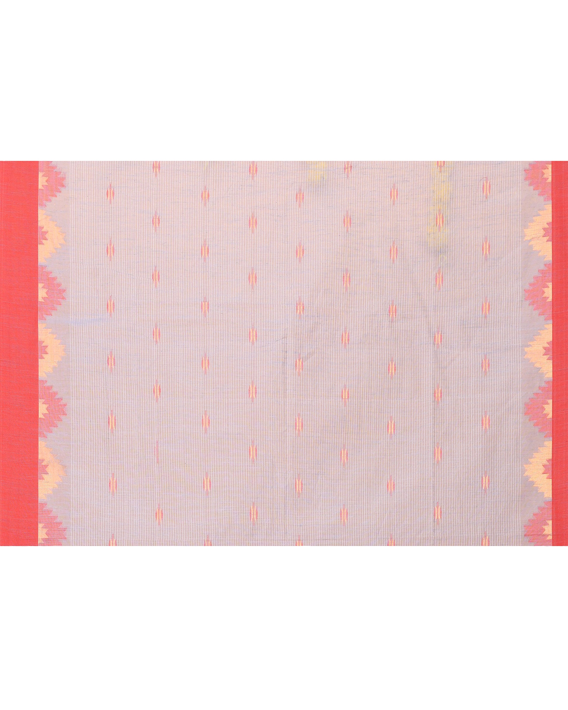 Women Cotton Blend Sky Blue Woven  Saree