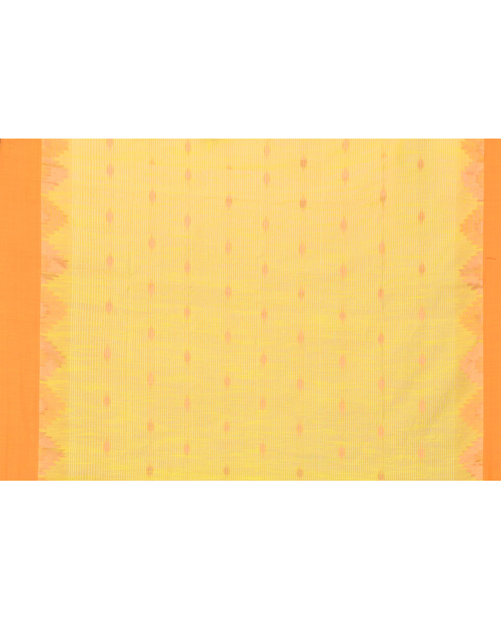 Women Cotton Blend Lime Yellow Woven  Saree