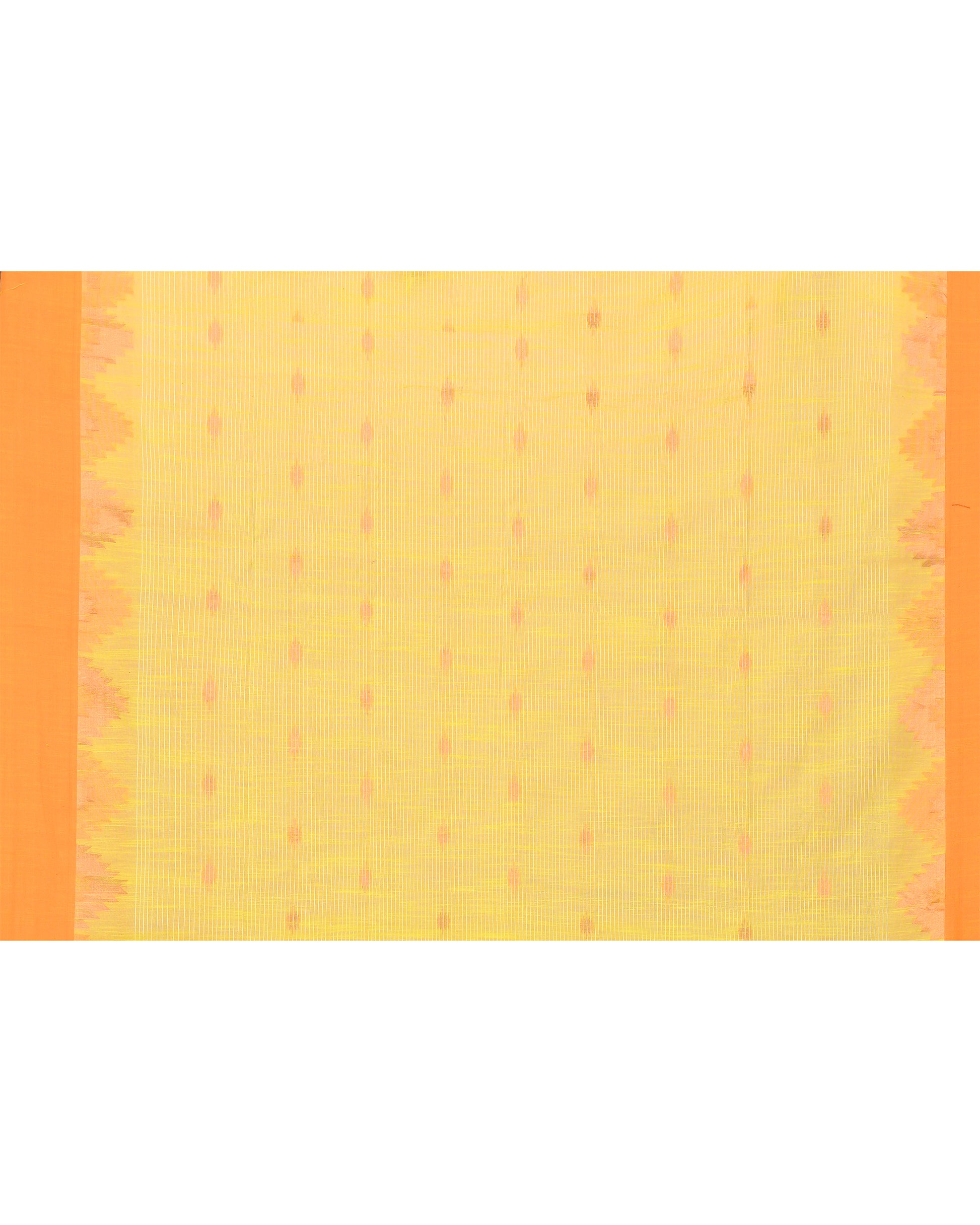 Women Cotton Blend Lime Yellow Woven  Saree