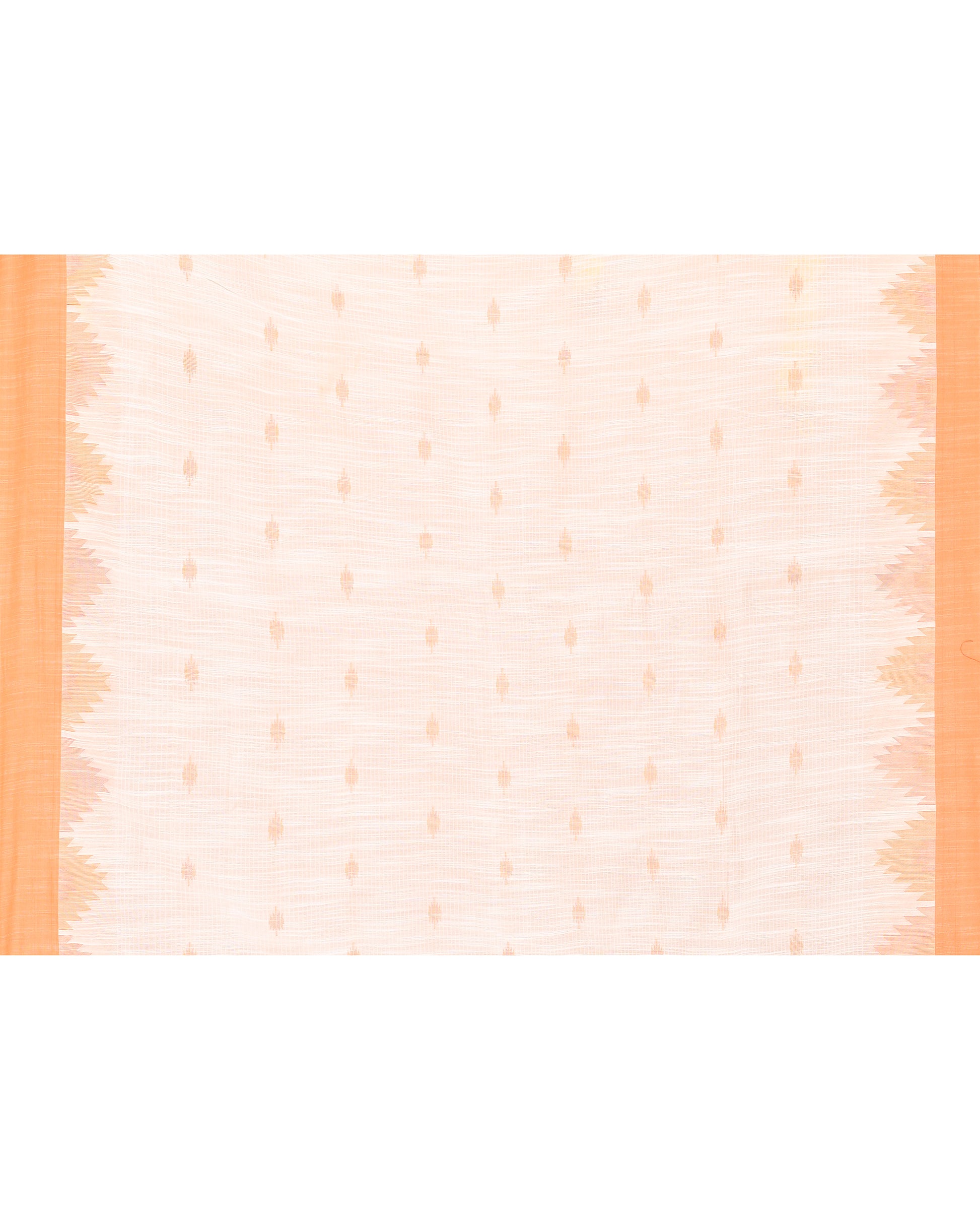 Women Cotton Blend White Woven  Saree