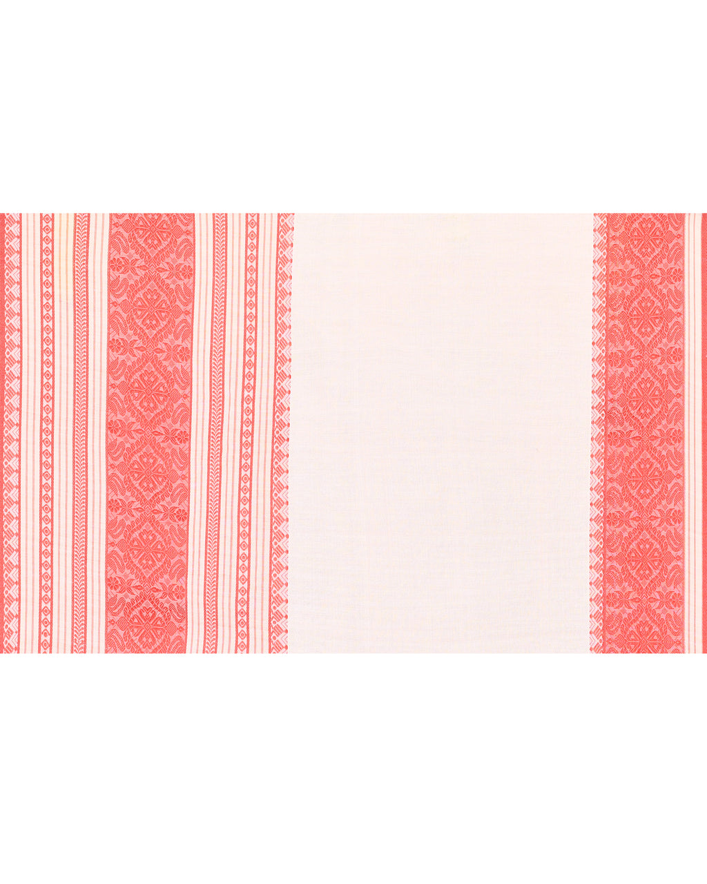 Women Cotton White Woven  Saree
