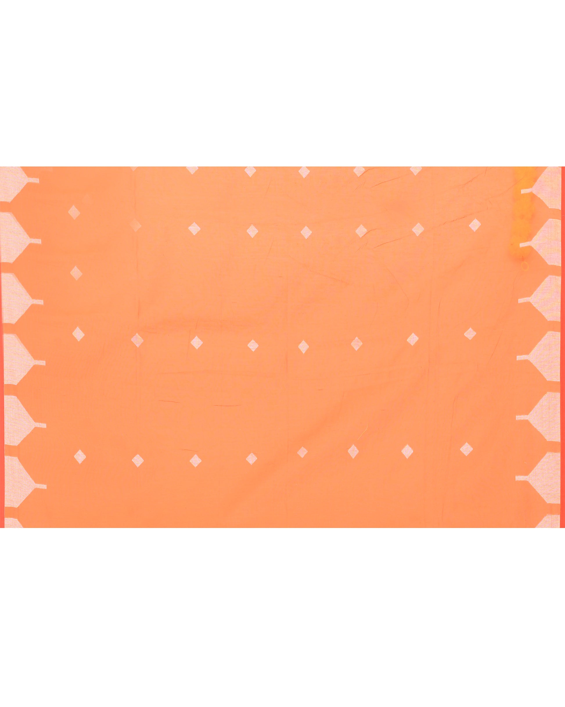 Women Silk Blend Orange Woven  Saree