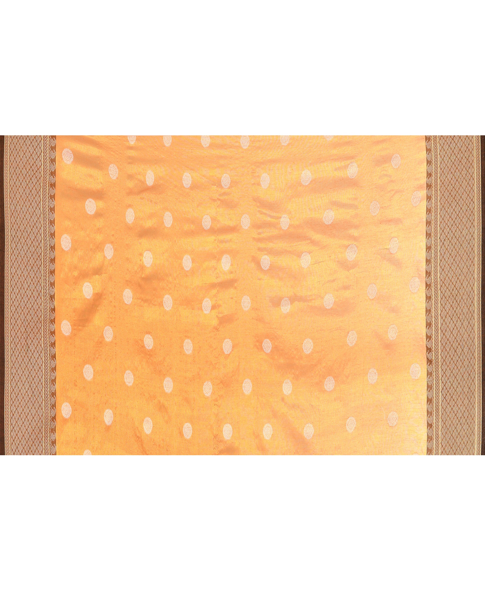 Women Tissue Orange Woven  Saree