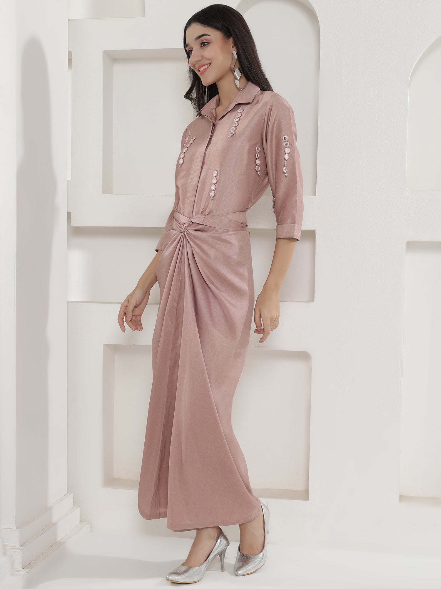Rose Gold Tie Knot Skirt Set