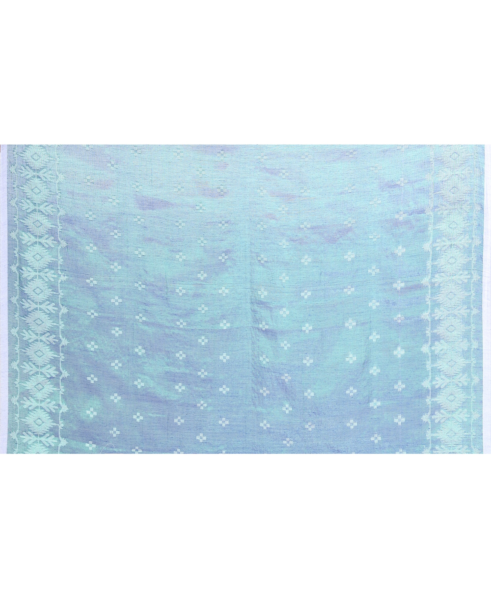 Women Tissue Blue Green Woven  Saree