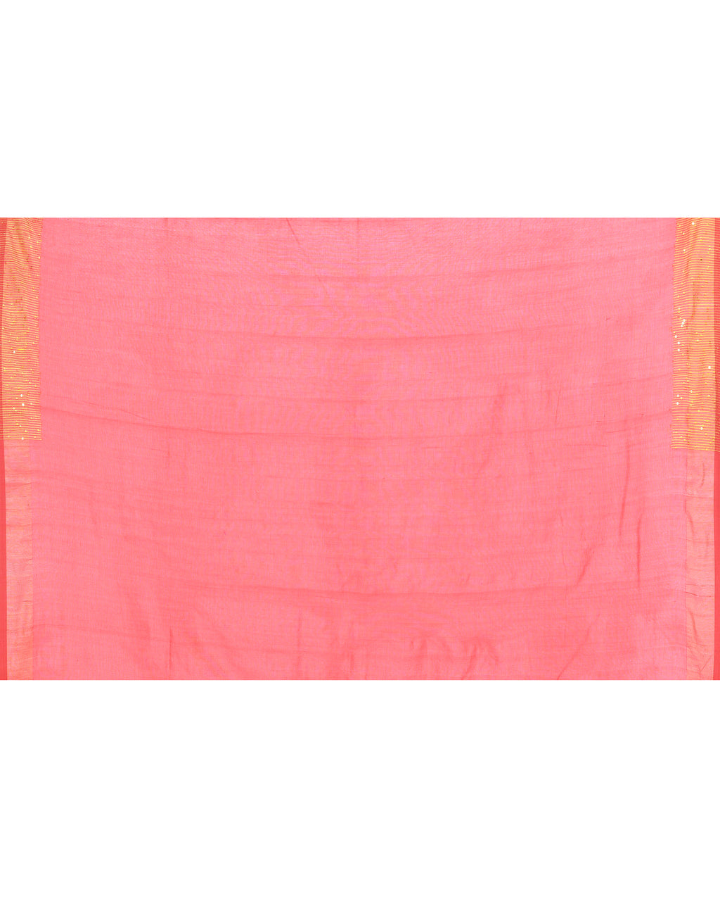 Women Cotton Tomato Red Woven  Saree