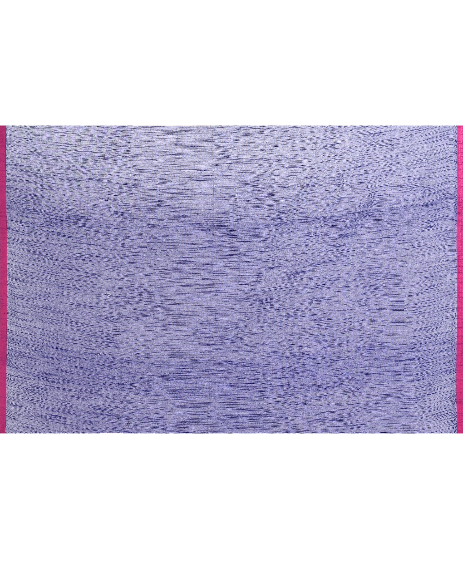 Women Cotton Blend Blue Woven  Saree