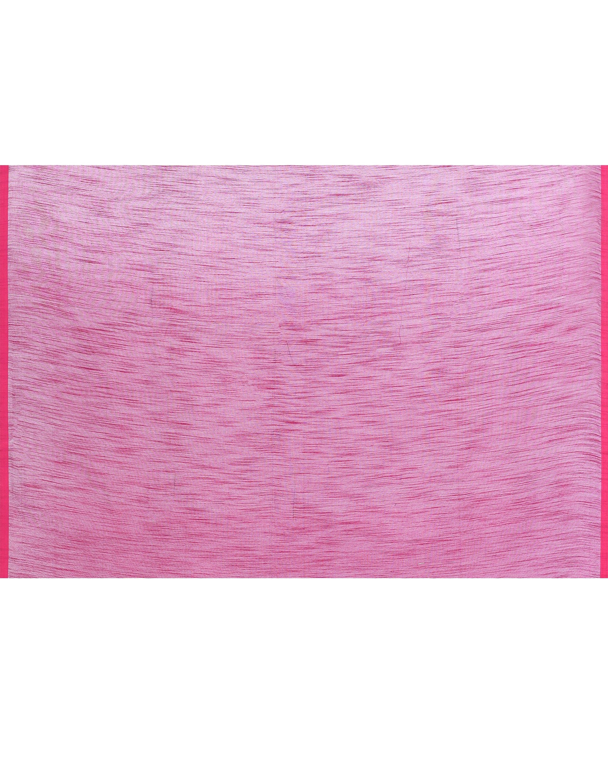 Women Cotton Blend Pink Woven  Saree
