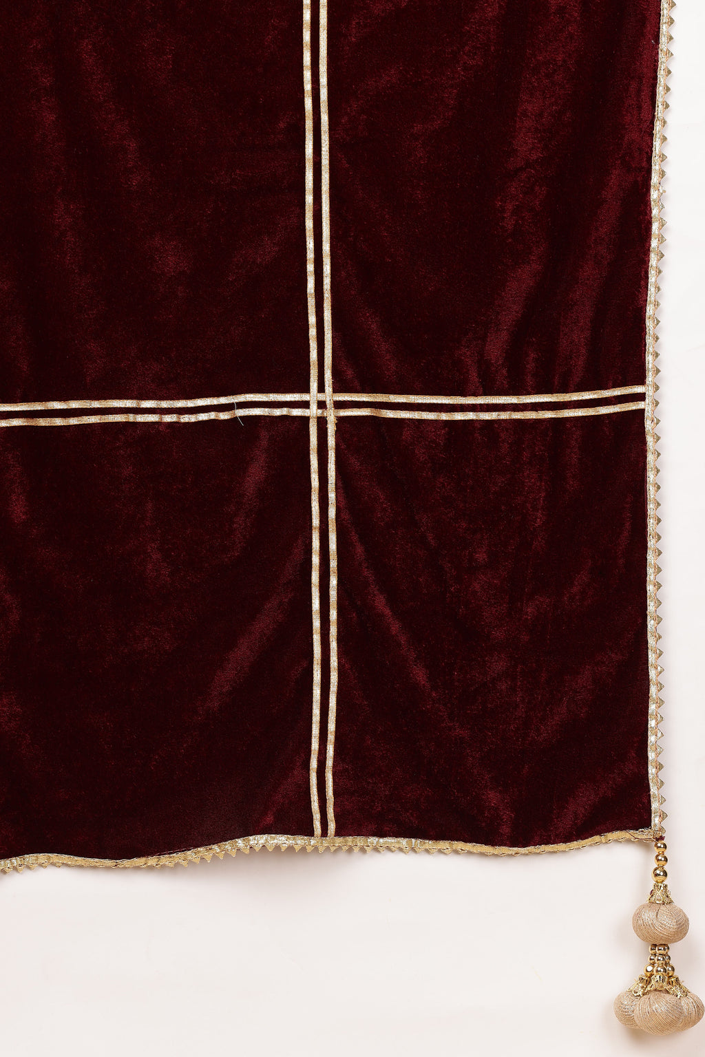 Women Maroon Velvet Kurta set