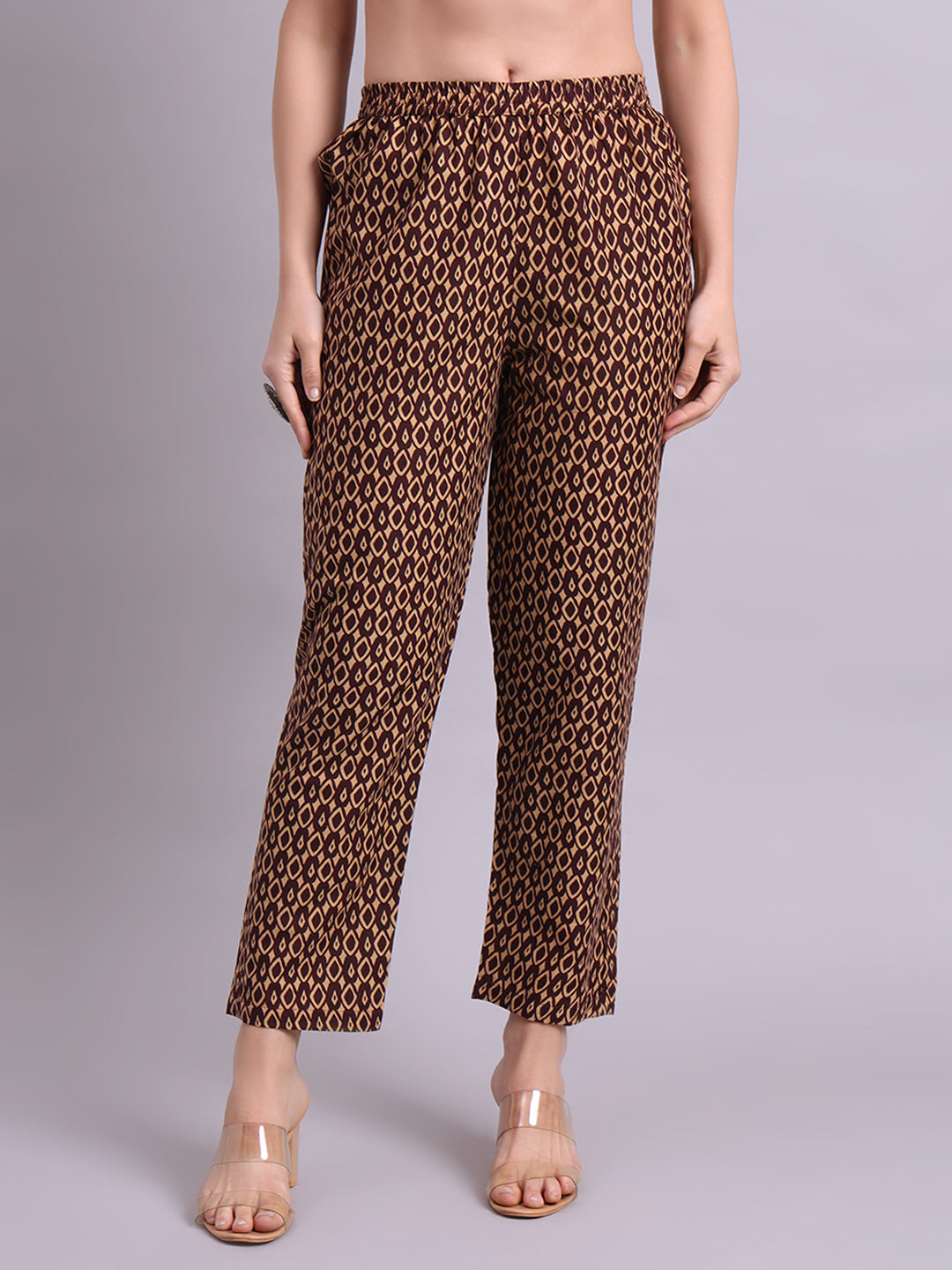 Brown Cotton Buti Printed & Embroidery Work Kurta With Pant and dupatta