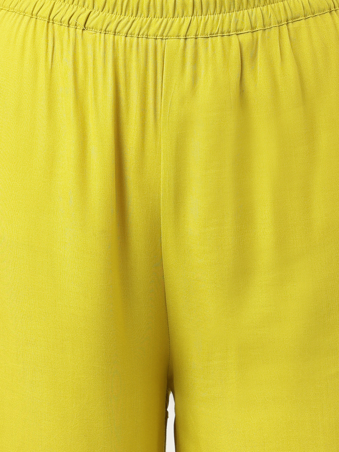 Embroidered Rayon Yellow Straight Kurta Sets