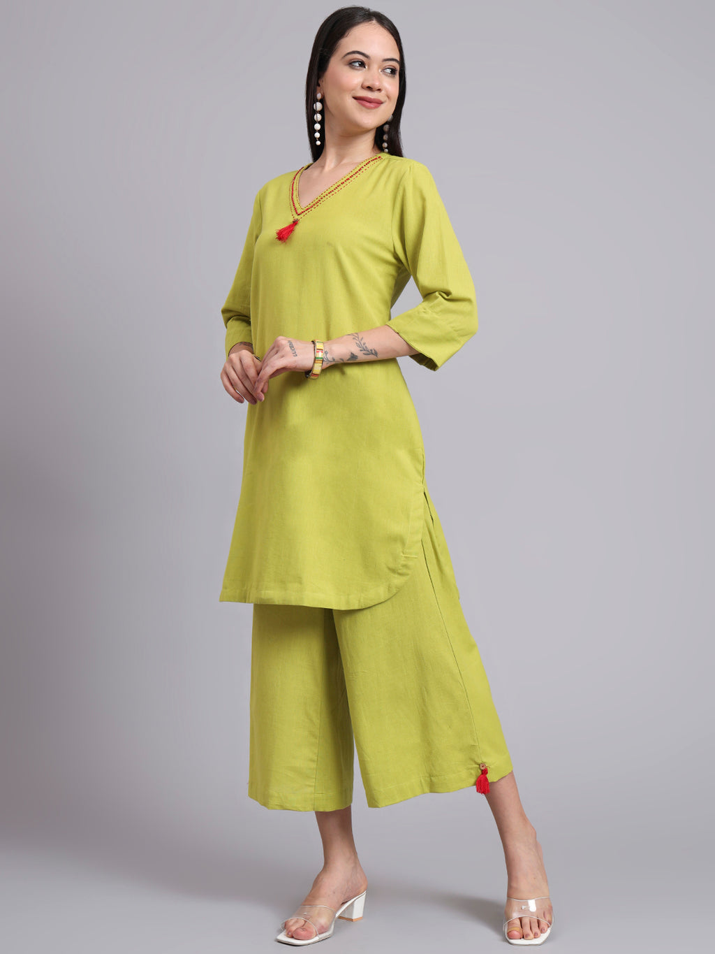 Women Green Cotton Co-ord Set