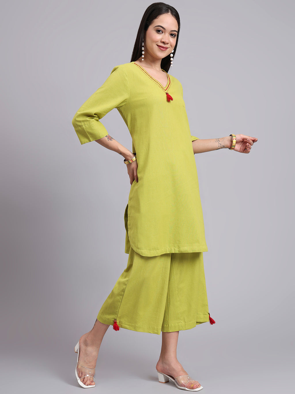 Women Green Cotton Co-ord Set