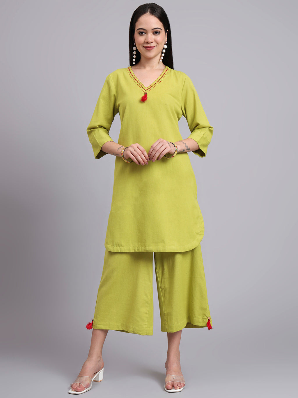 Women Green Cotton Co-ord Set
