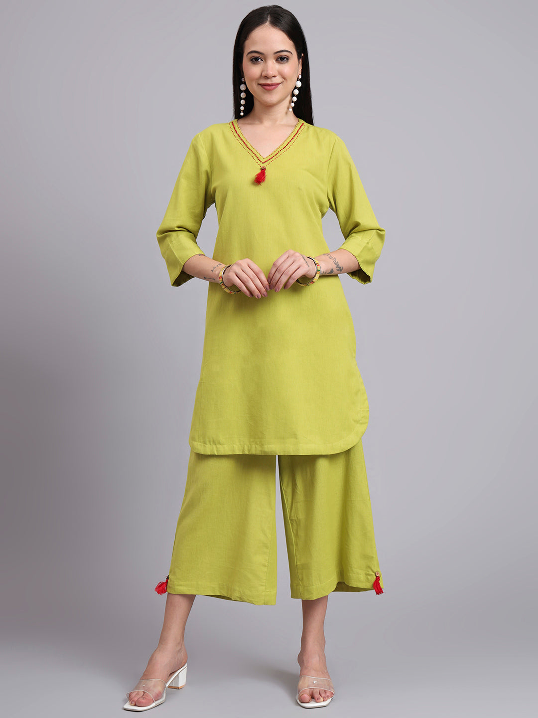 Women Green Cotton Co-ord Set
