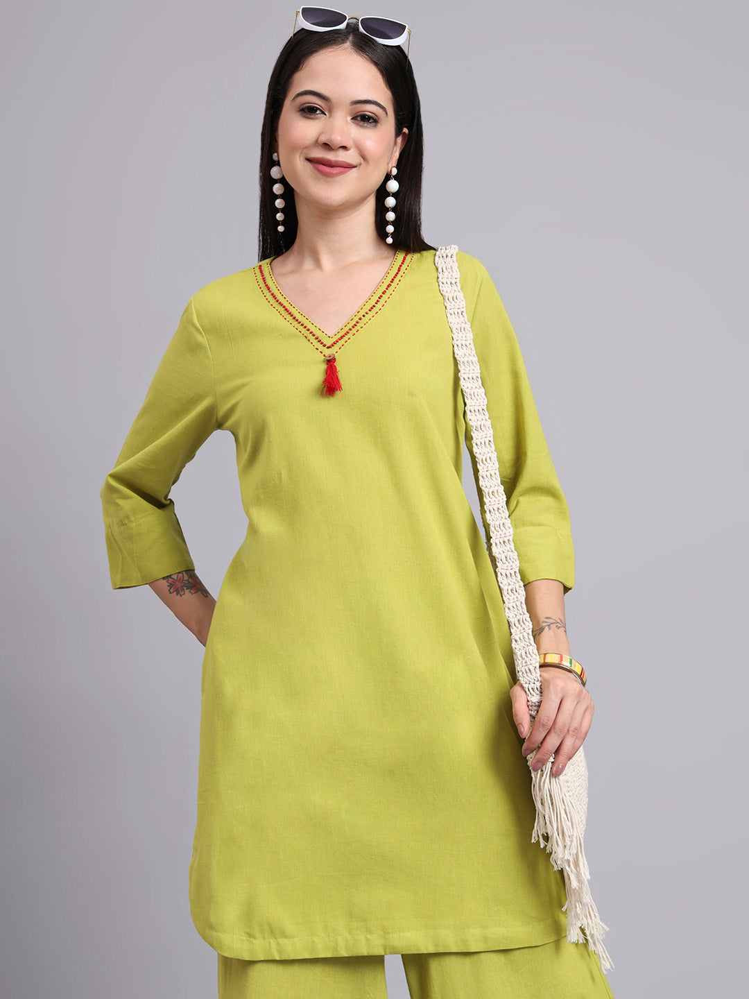 Women Green Cotton Co-ord Set