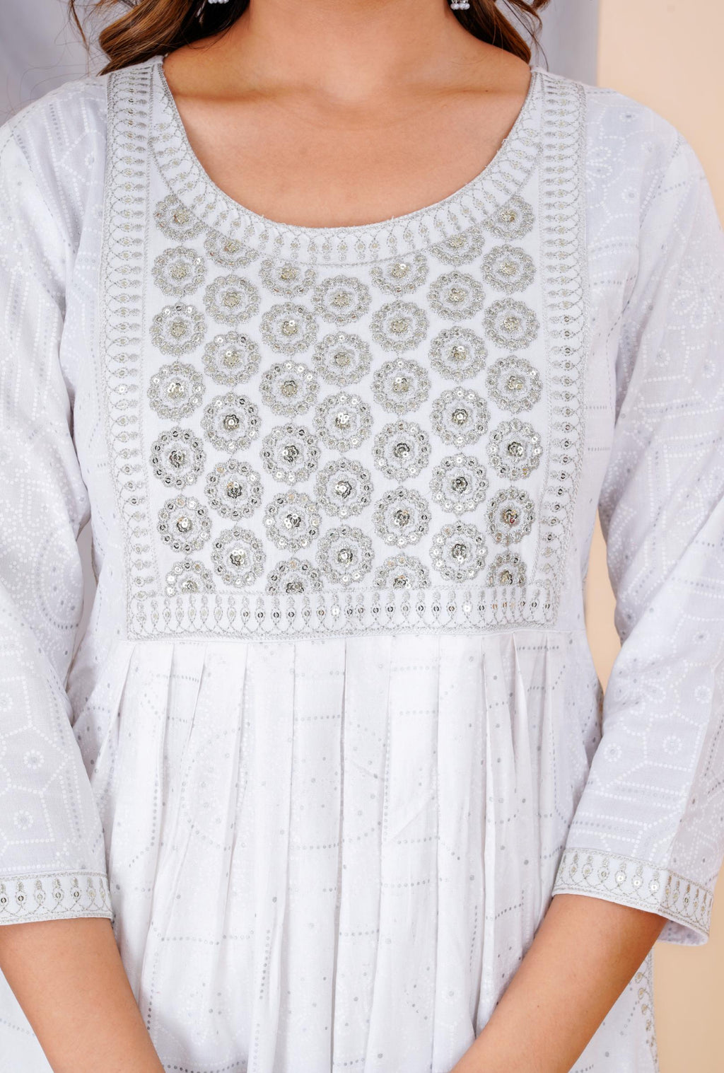 Women White Rayon Printed  & Embroidered Work Straight Kurta Bottom & Dupatta Set