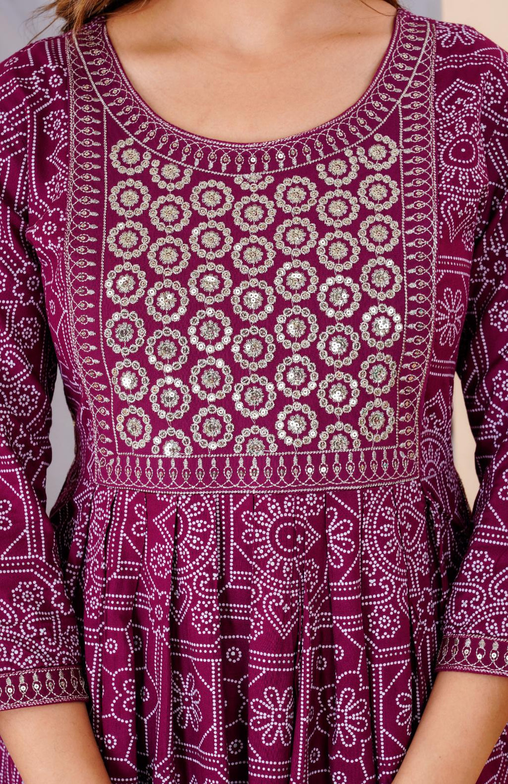 Women Purple Rayon Printed  & Embroidered Work Straight Kurta Bottom & Dupatta Set