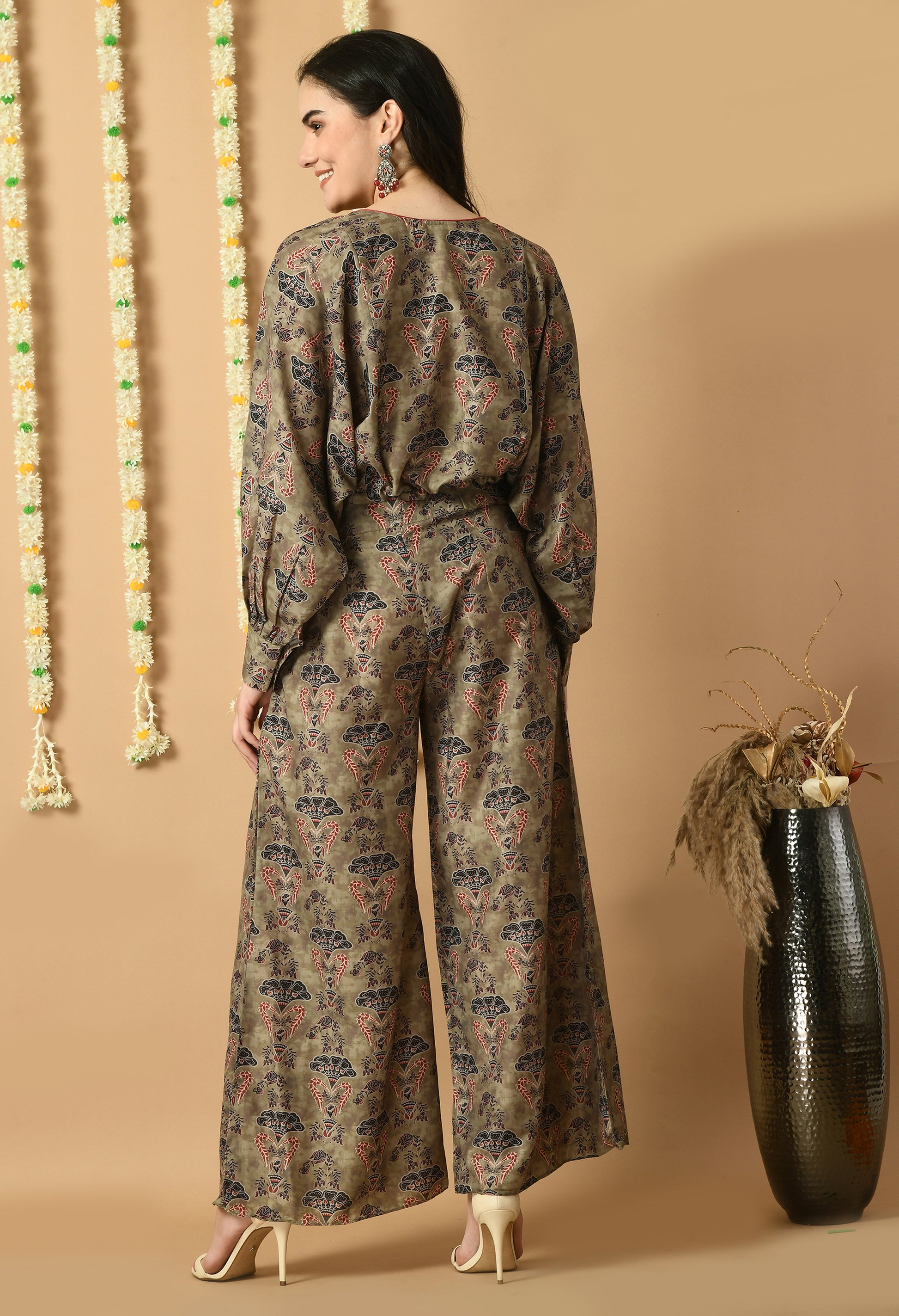 Green Maslin Printed Kurta Set
