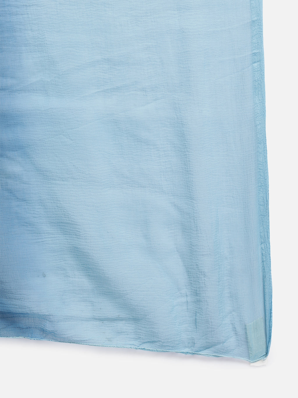 Women Blue Rayon Printed & Trim Work Kurta Bottom Dupatta Set