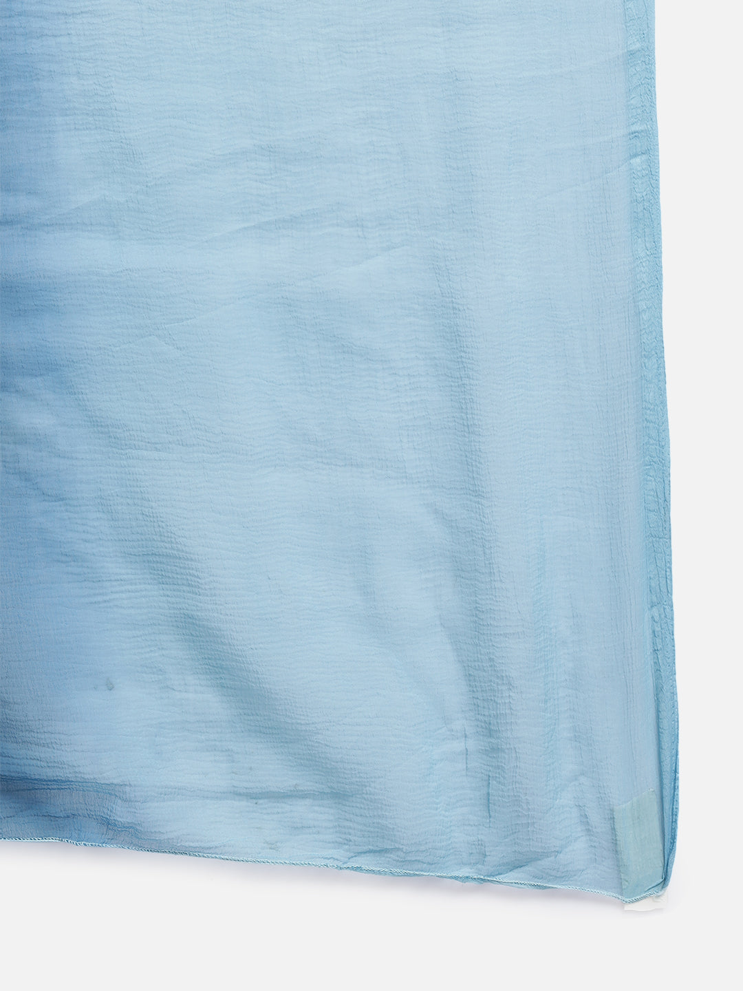 Women Blue Rayon Printed & Trim Work Kurta Bottom Dupatta Set