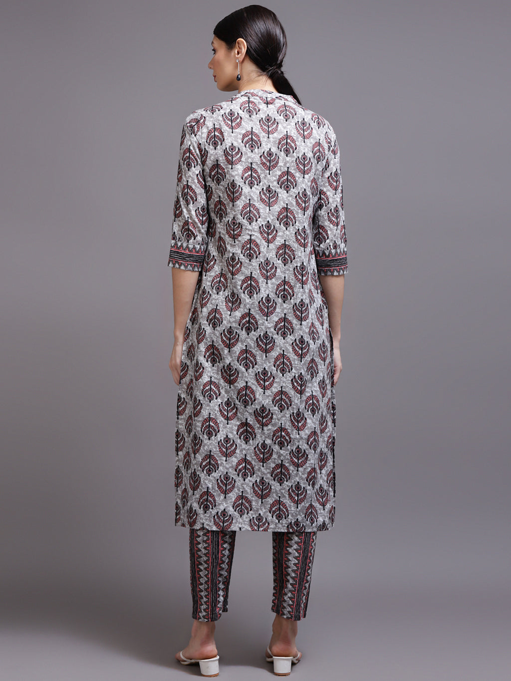 Women Pink Printed Cotton Kurta