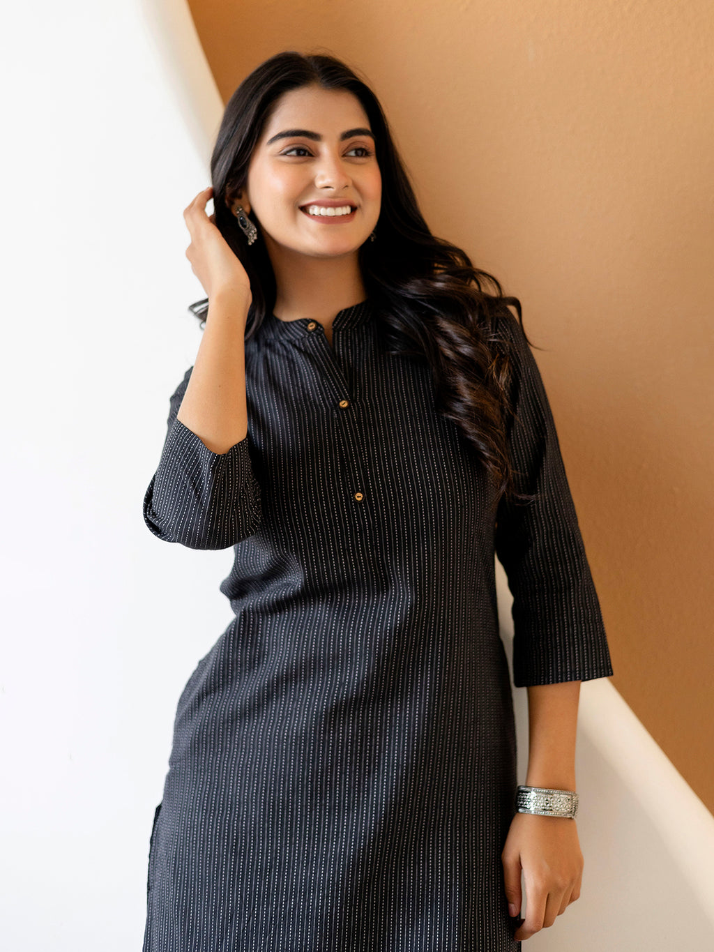 Women Blue Plain Katha Kurta