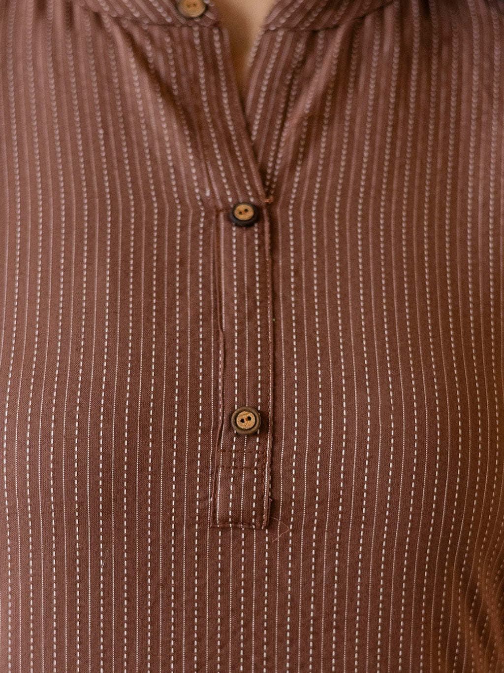Women Brown Plain Katha Kurta