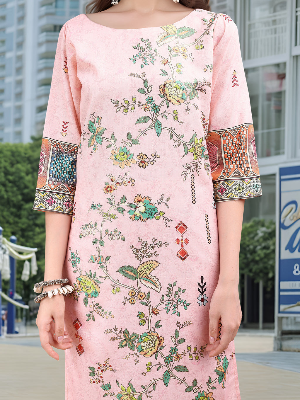 Pink Digital Print Kurta Set