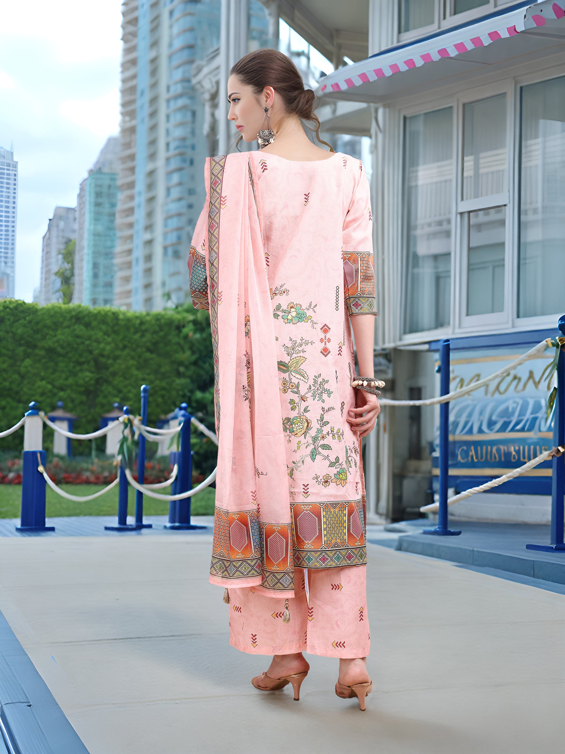 Pink Digital Print Kurta Set