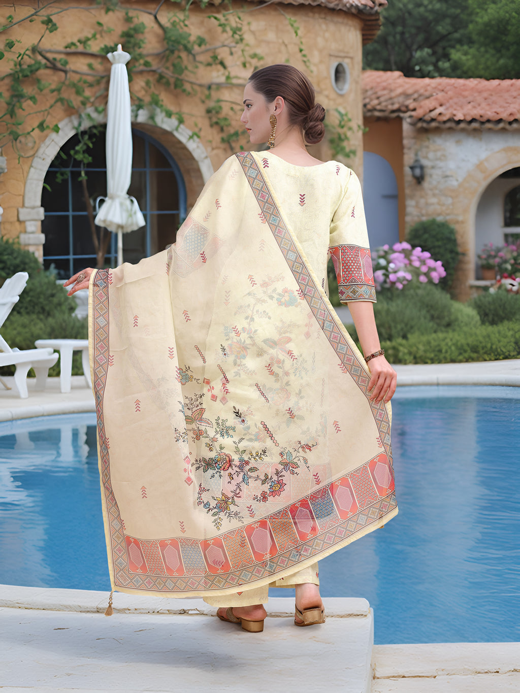 Pink Digital Print  Kurta Set