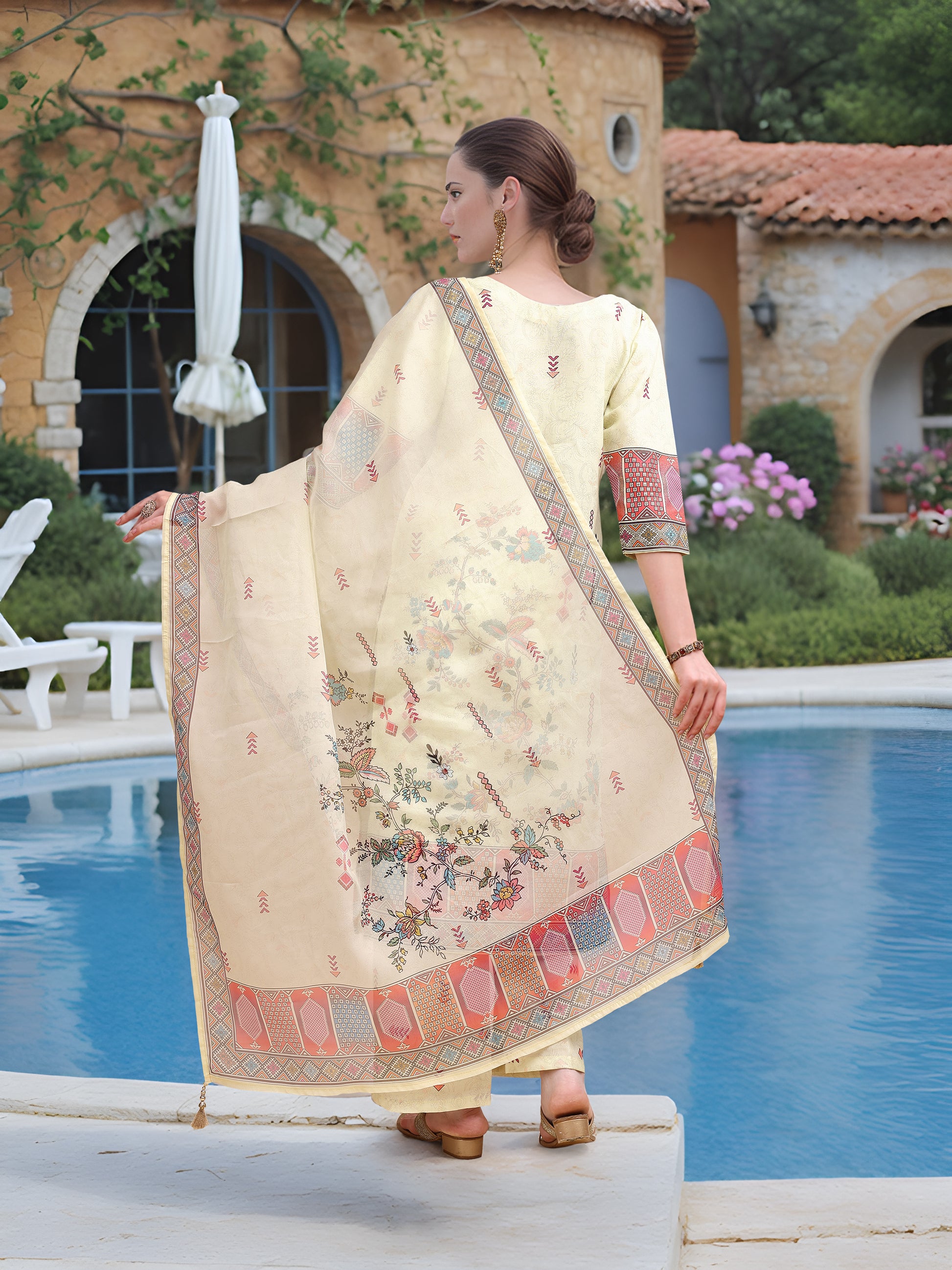 Pink Digital Print  Kurta Set