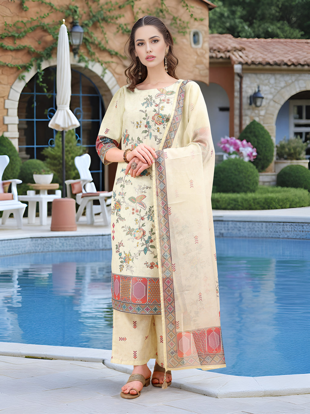 Pink Digital Print  Kurta Set