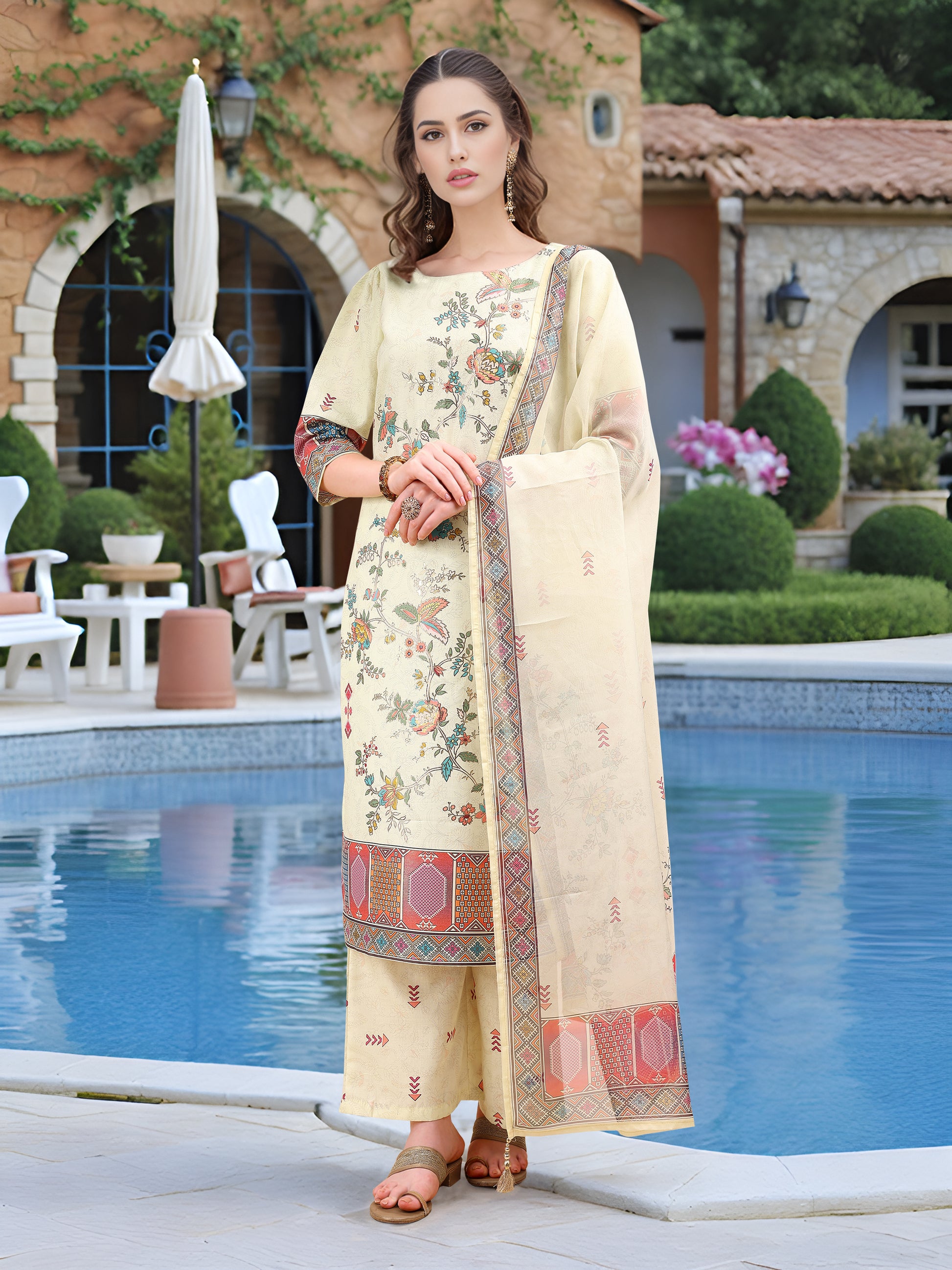 Pink Digital Print  Kurta Set