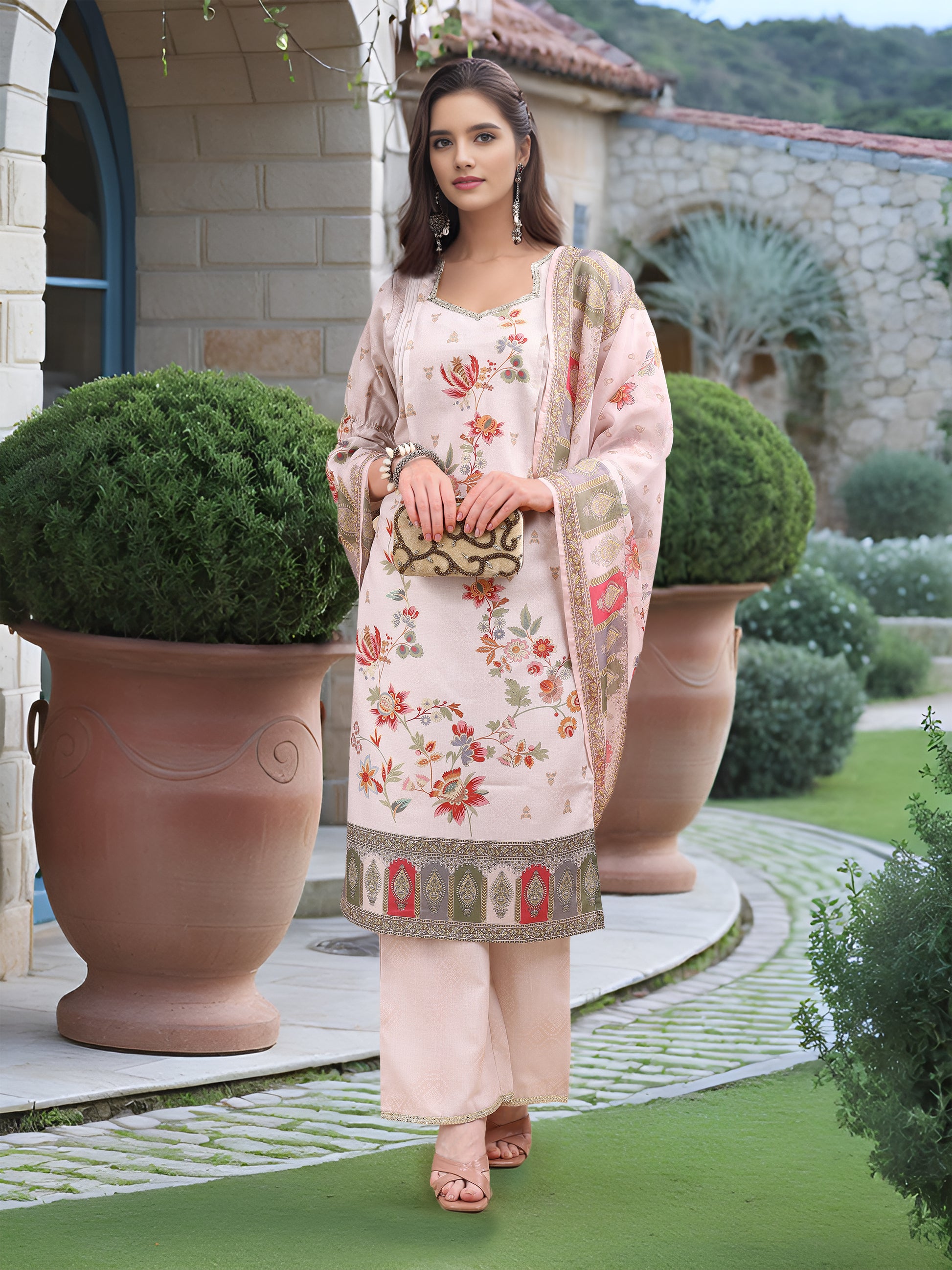 Off White Digital Print  Kurta Set