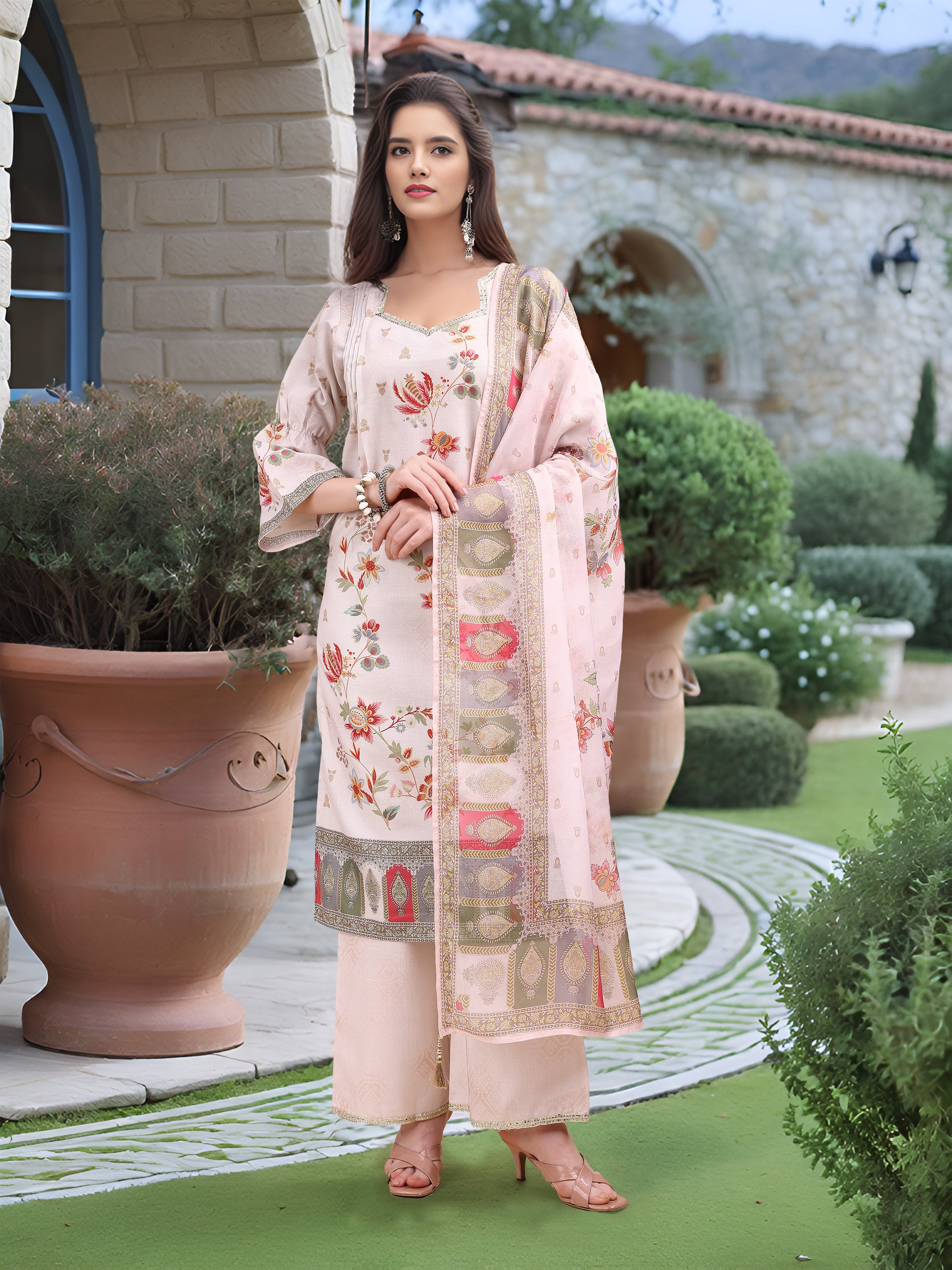 Off White Digital Print  Kurta Set