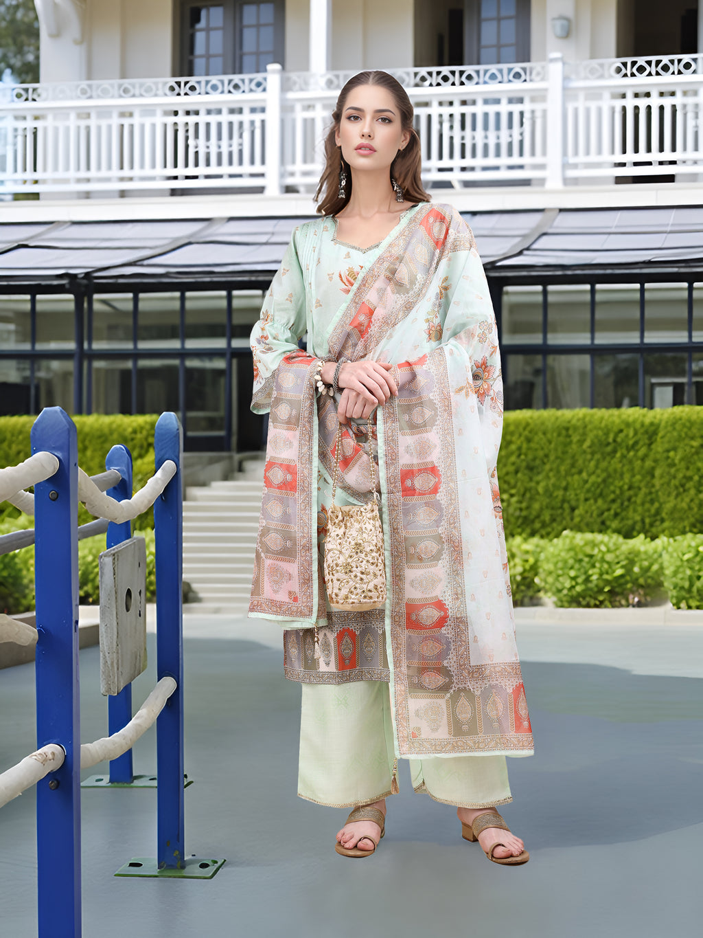 Pista Digital Print  Kurta Set