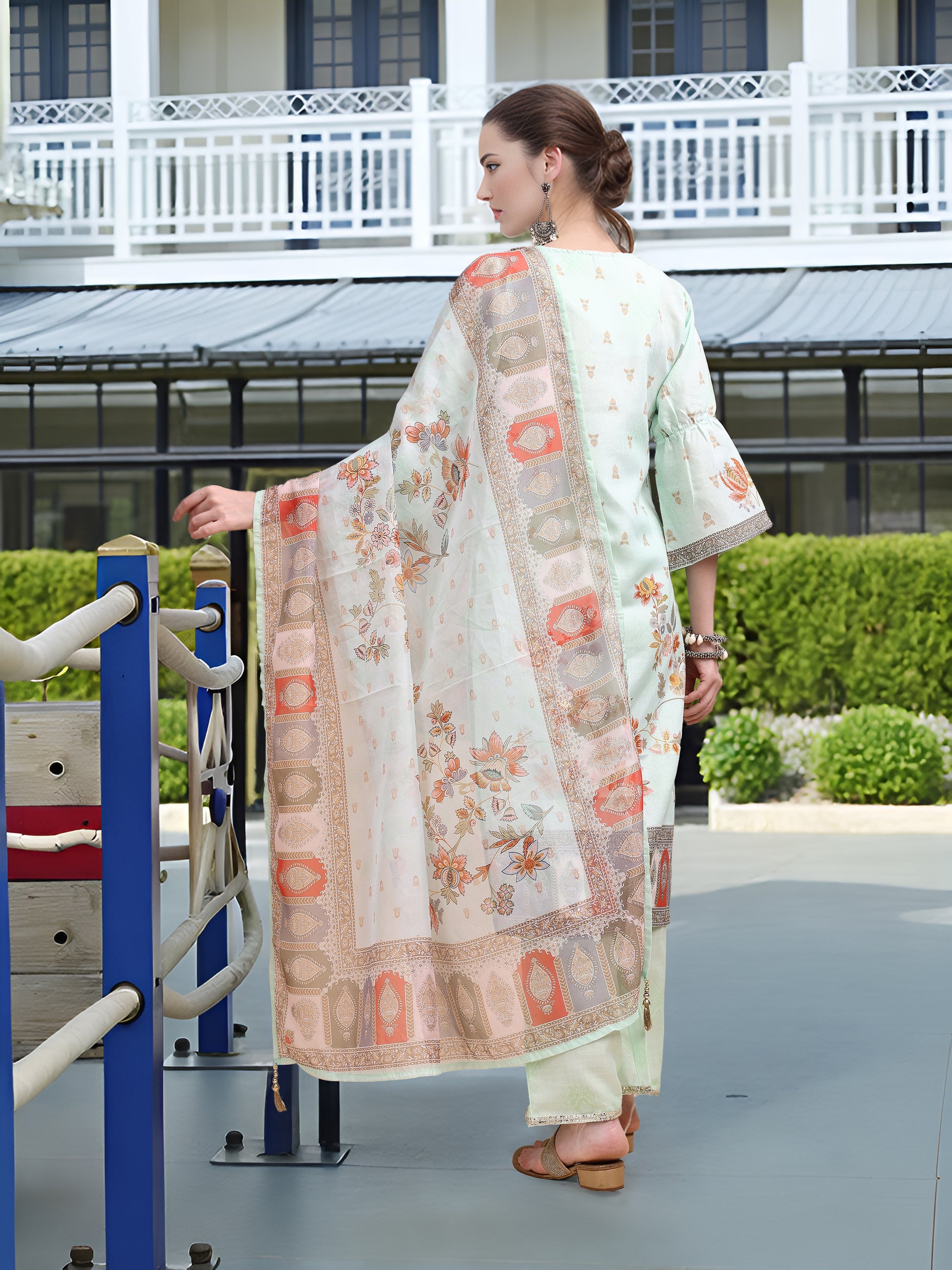 Pista Digital Print  Kurta Set