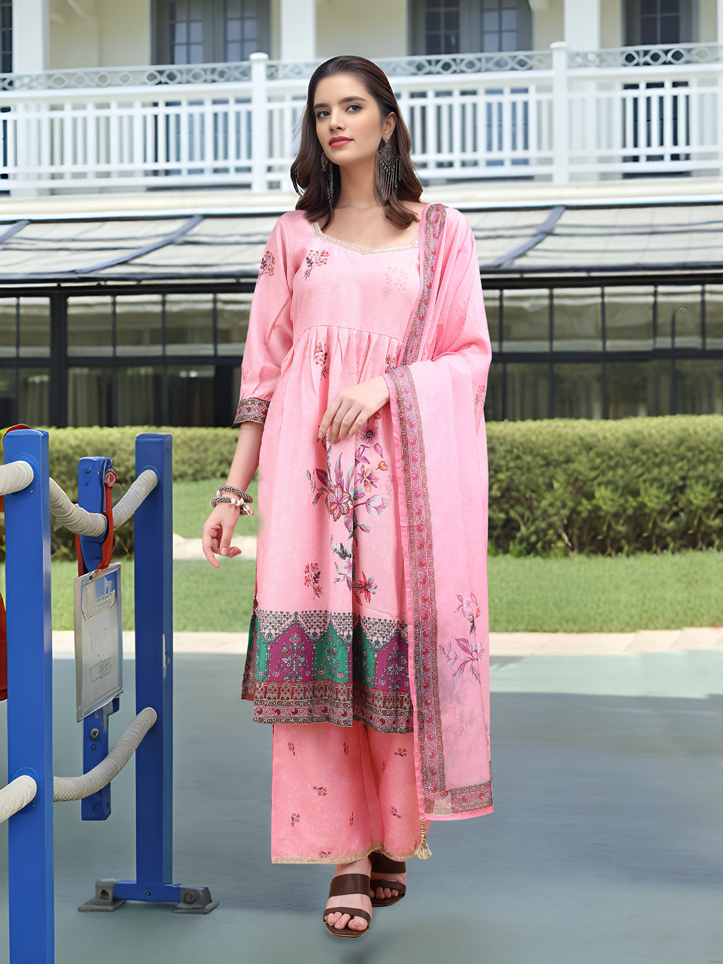 Pink Digital Print  Kurta Set