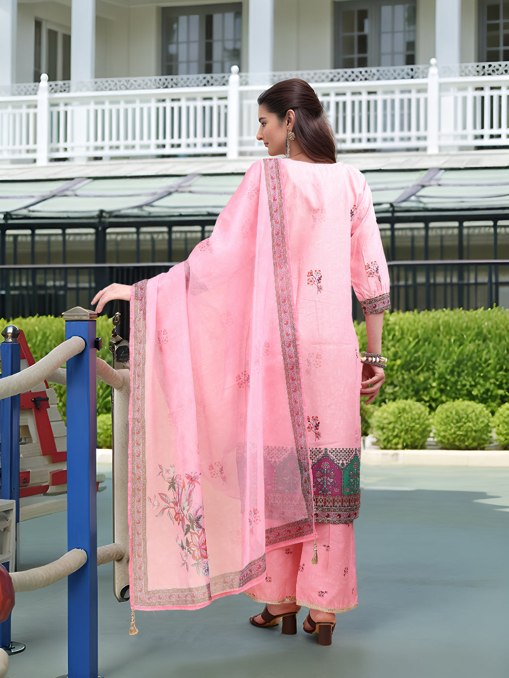 Pink Digital Print  Kurta Set