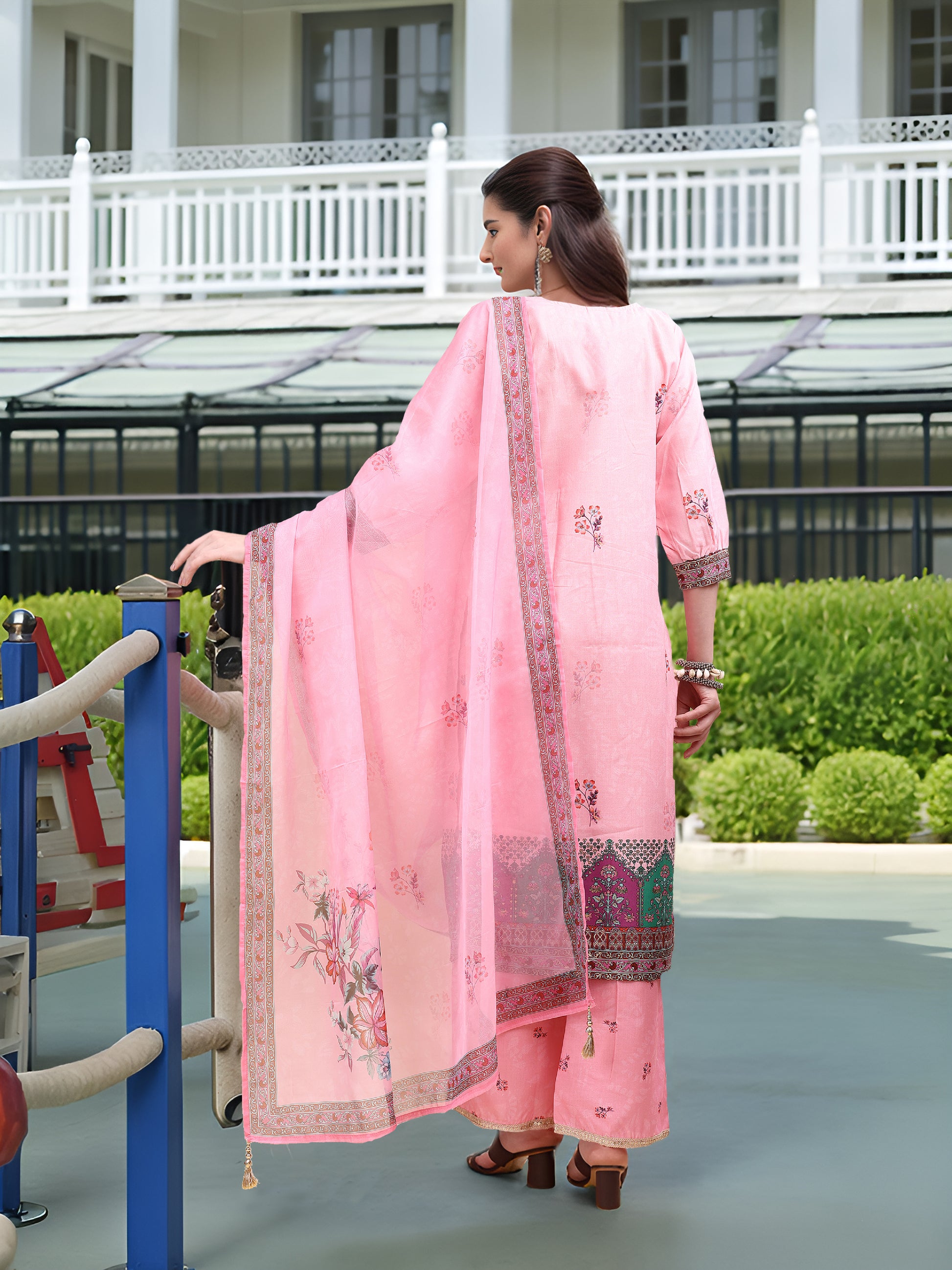 Pink Digital Print  Kurta Set