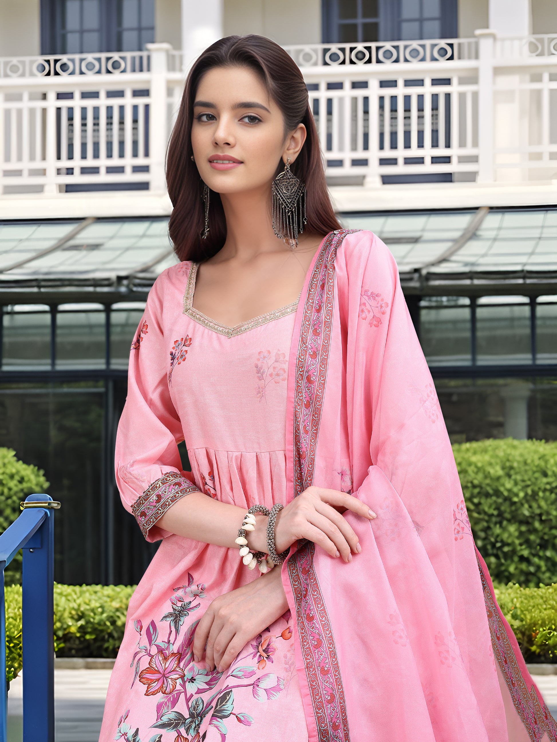 Pink Digital Print  Kurta Set