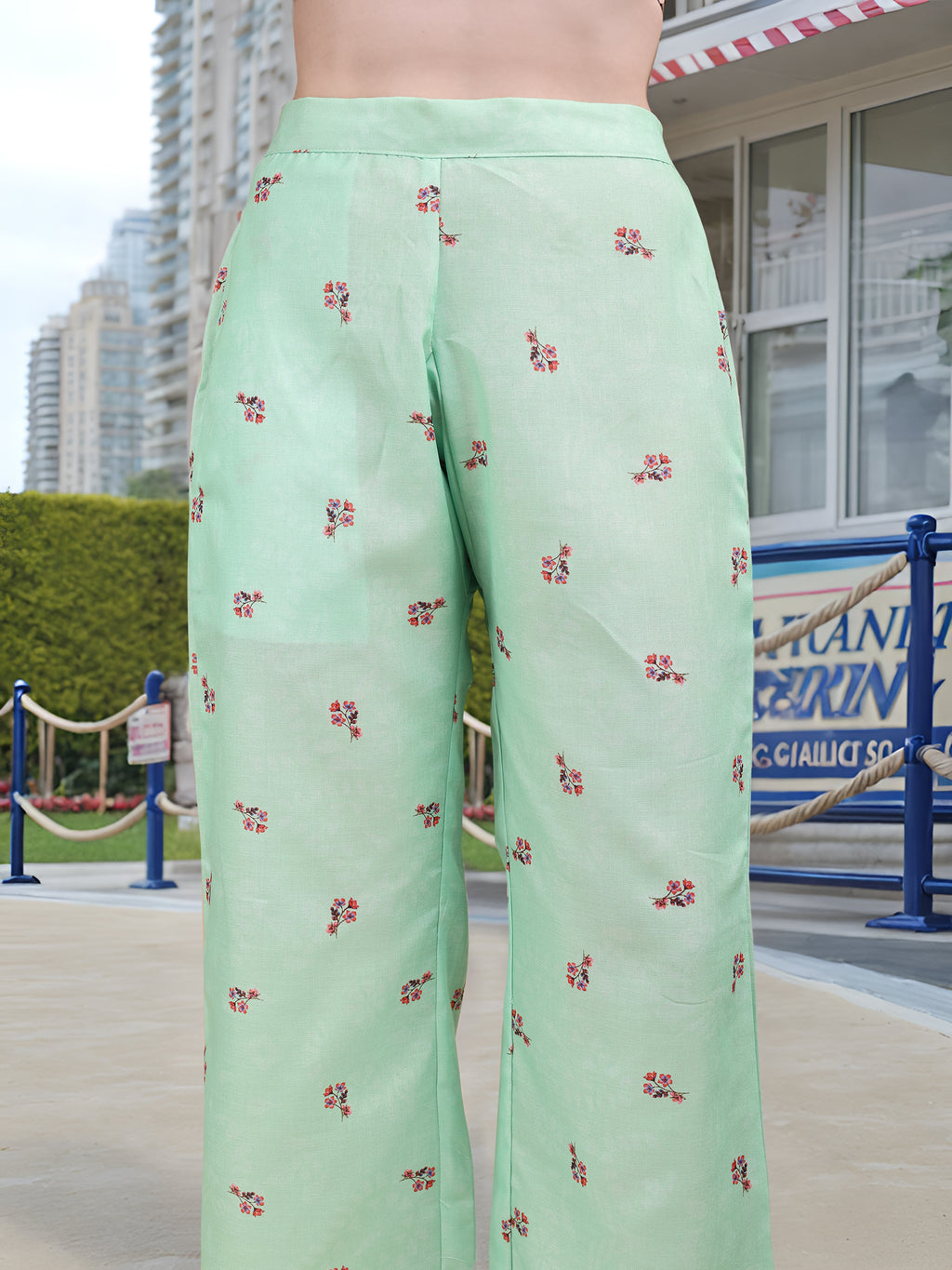 Green Digital Print  Kurta Set